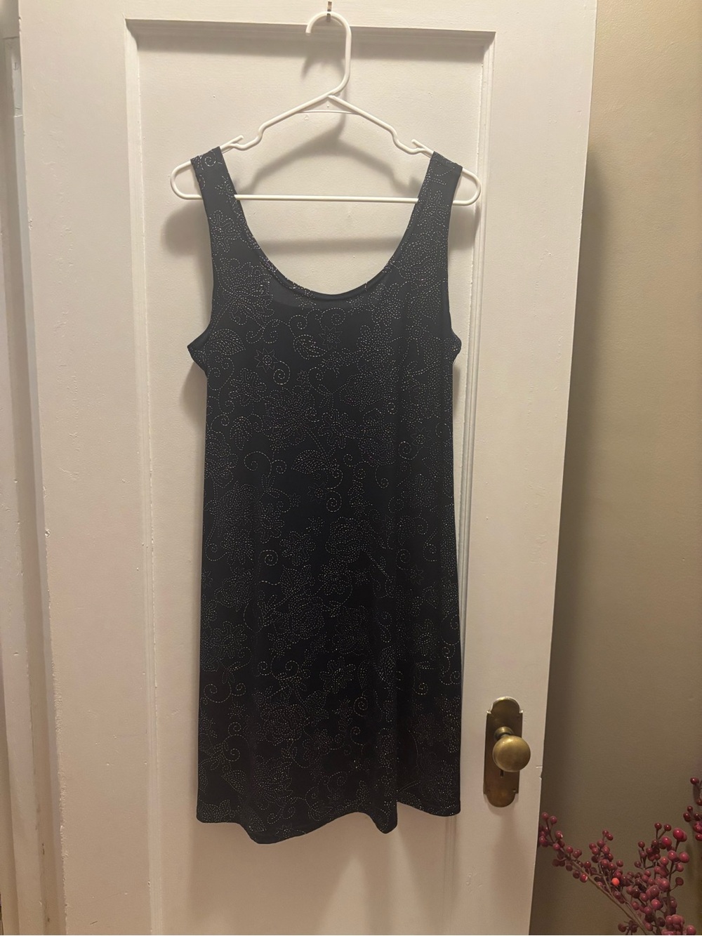 Vintage Gitane Prêt à Porter Beaded Navy Dress